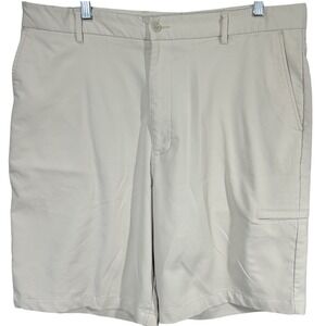 Slazenger Mens Golf‎ Shorts Tan Khaki Size 38 Performance Stretch Flat Front